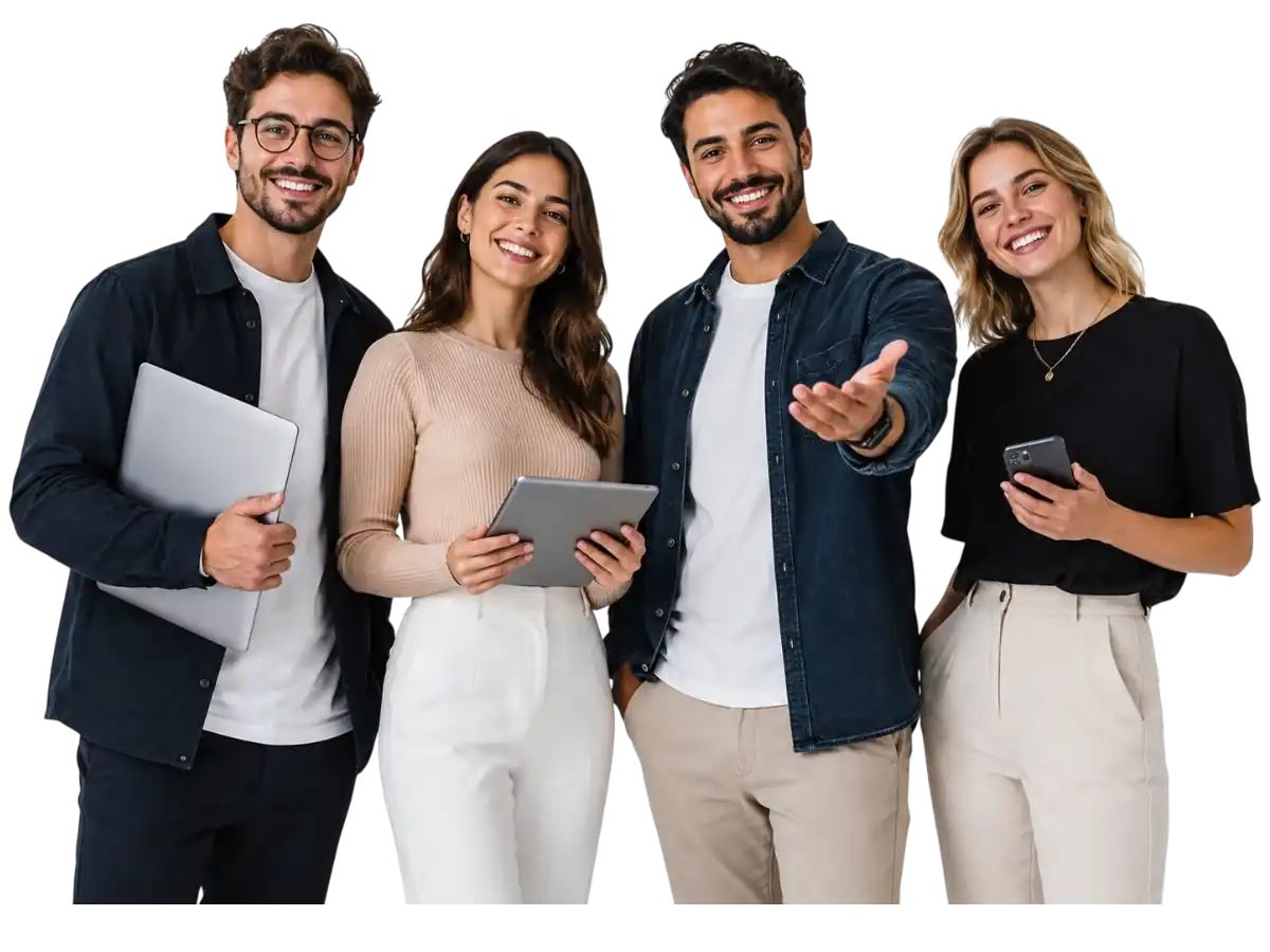 Equipo joven y profesional de Vibra Digital para agencia digital de desarrollo web, marketing digital y soluciones a medida